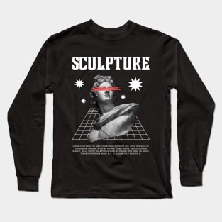 Black White Modern Sculpture T-Shirt Long Sleeve T-Shirt